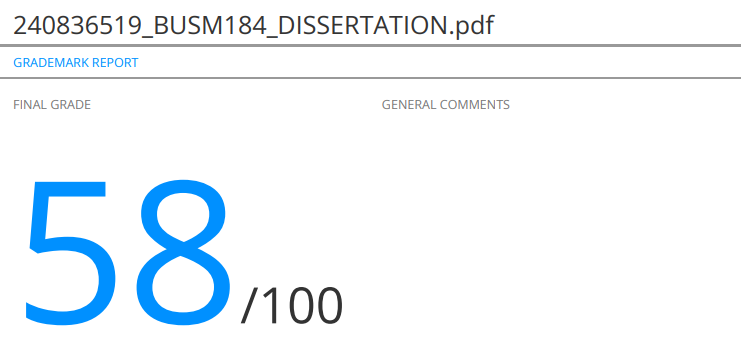 Professor's mark: 58%
